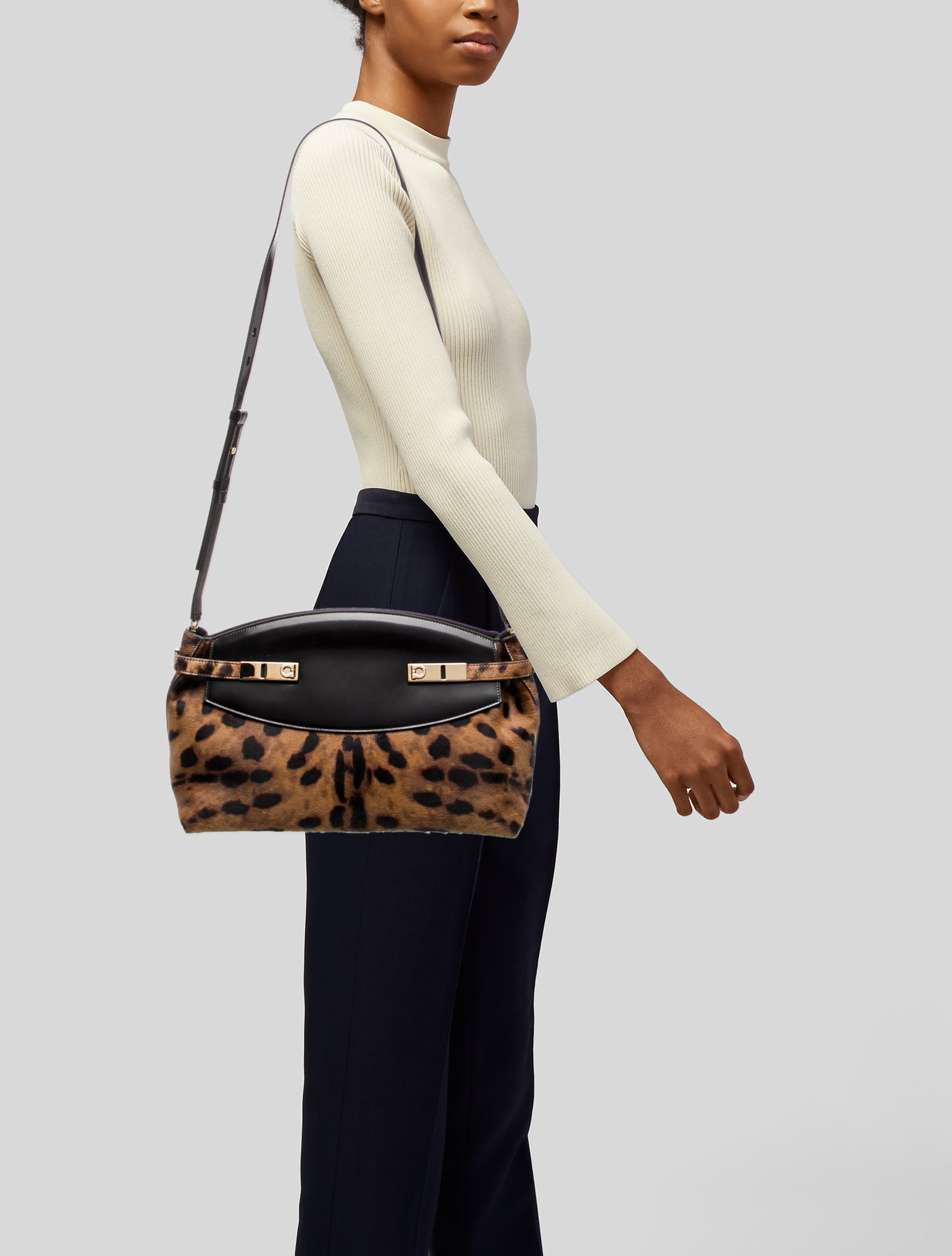 Ferragamo Fur Crossbody Bag