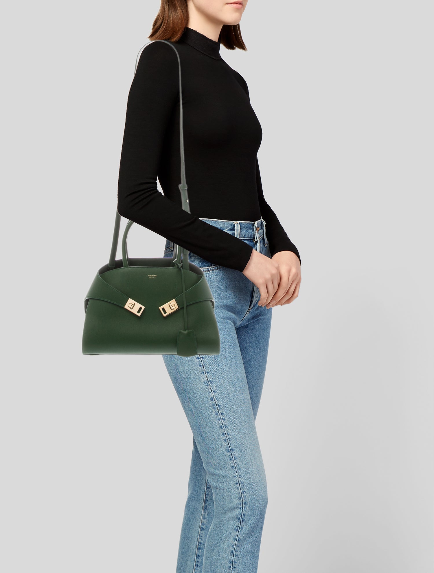 Ferragamo Leather Top Handle Bag