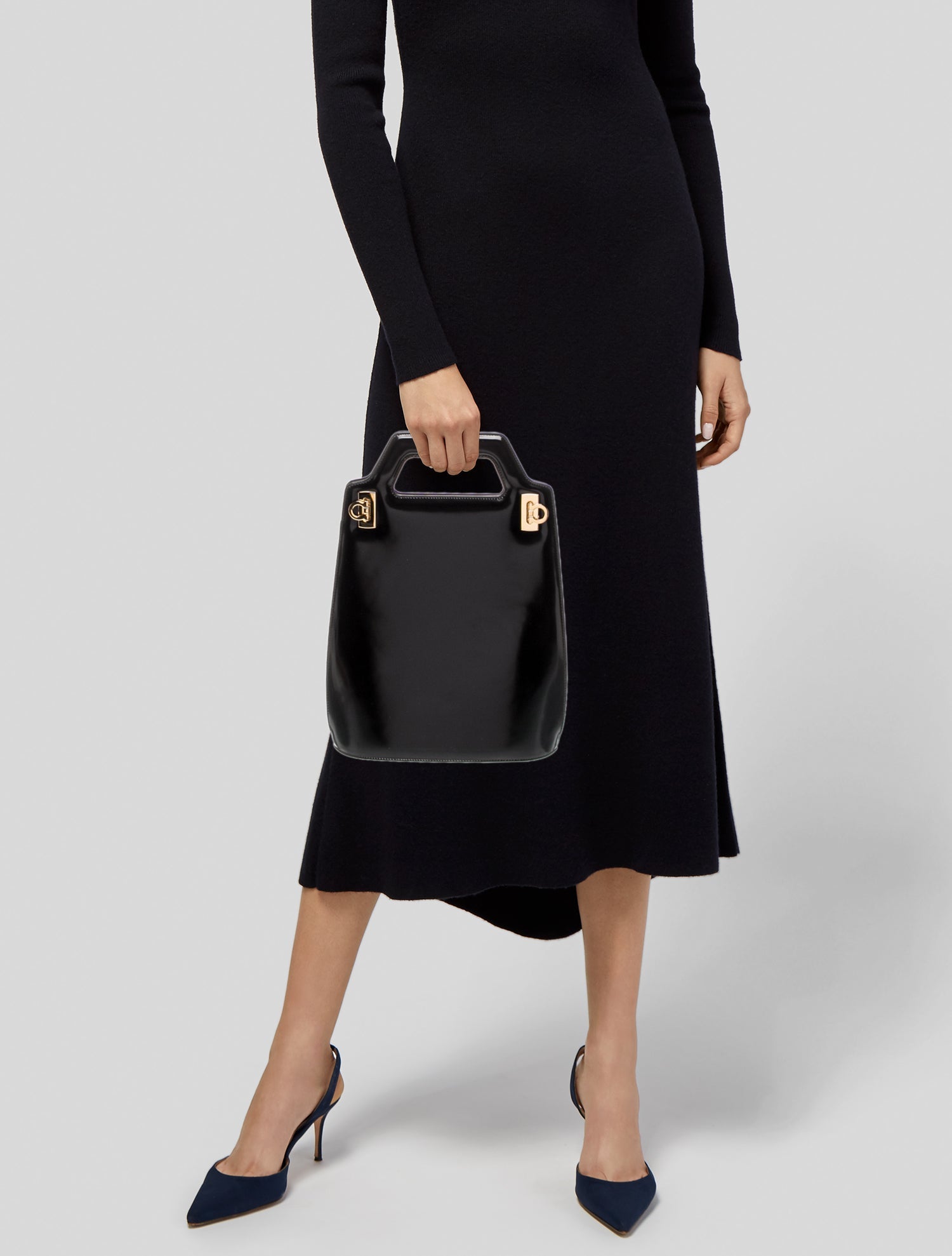 Ferragamo Patent Leather Top Handle Bag