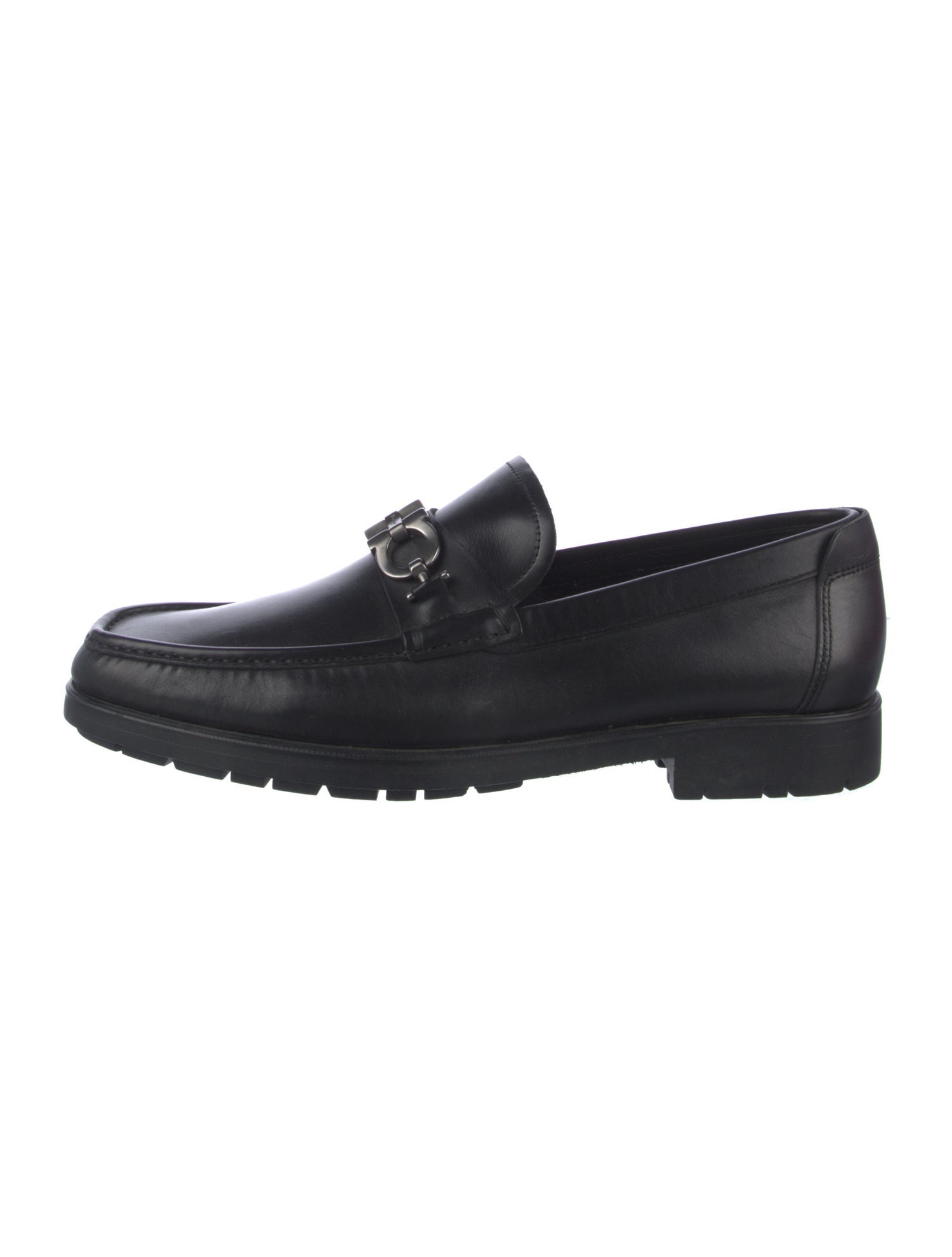 Ferragamo Horsebit Accent Leather Dress Loafers
