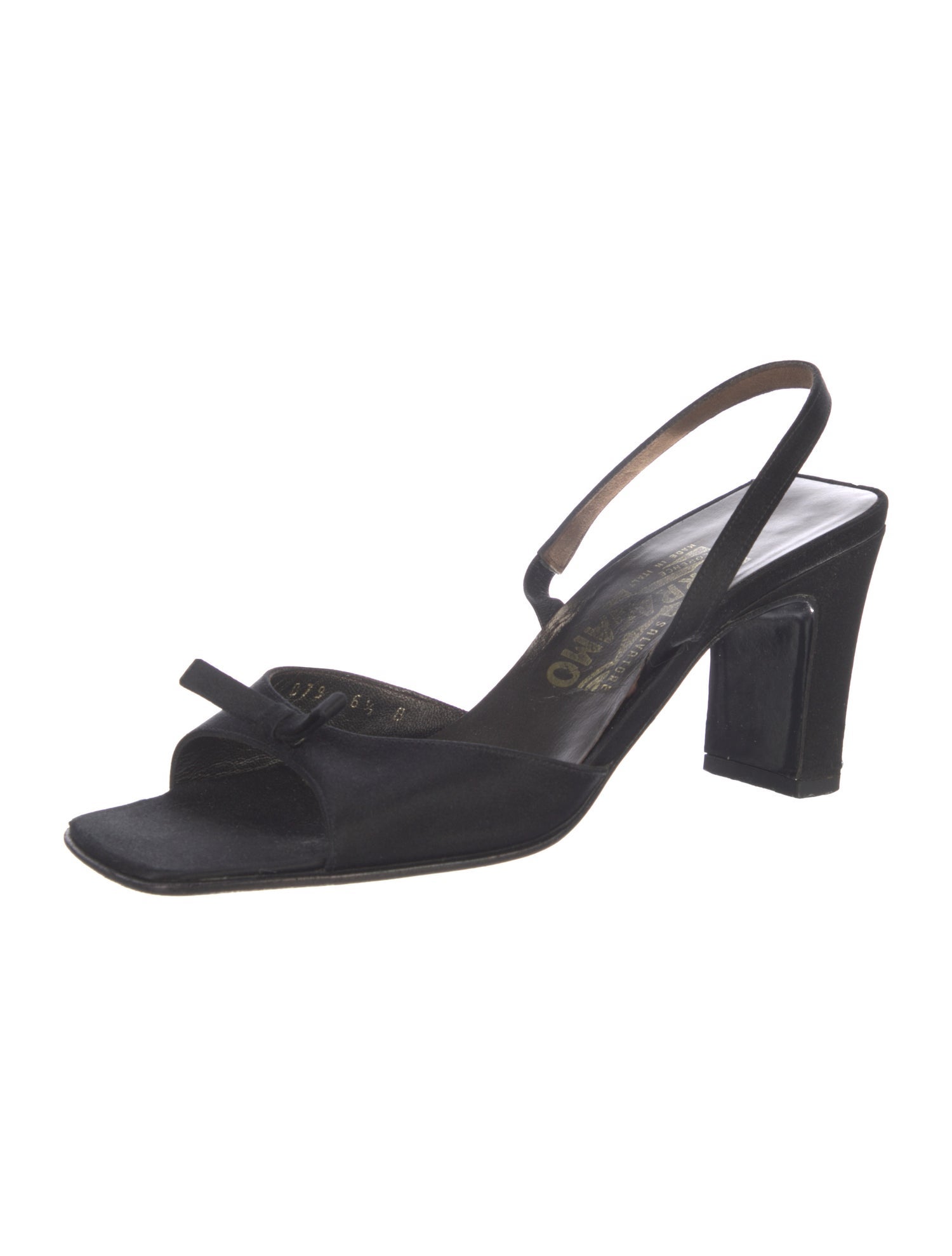 Ferragamo Satin Bow Accents Slingback Sandals