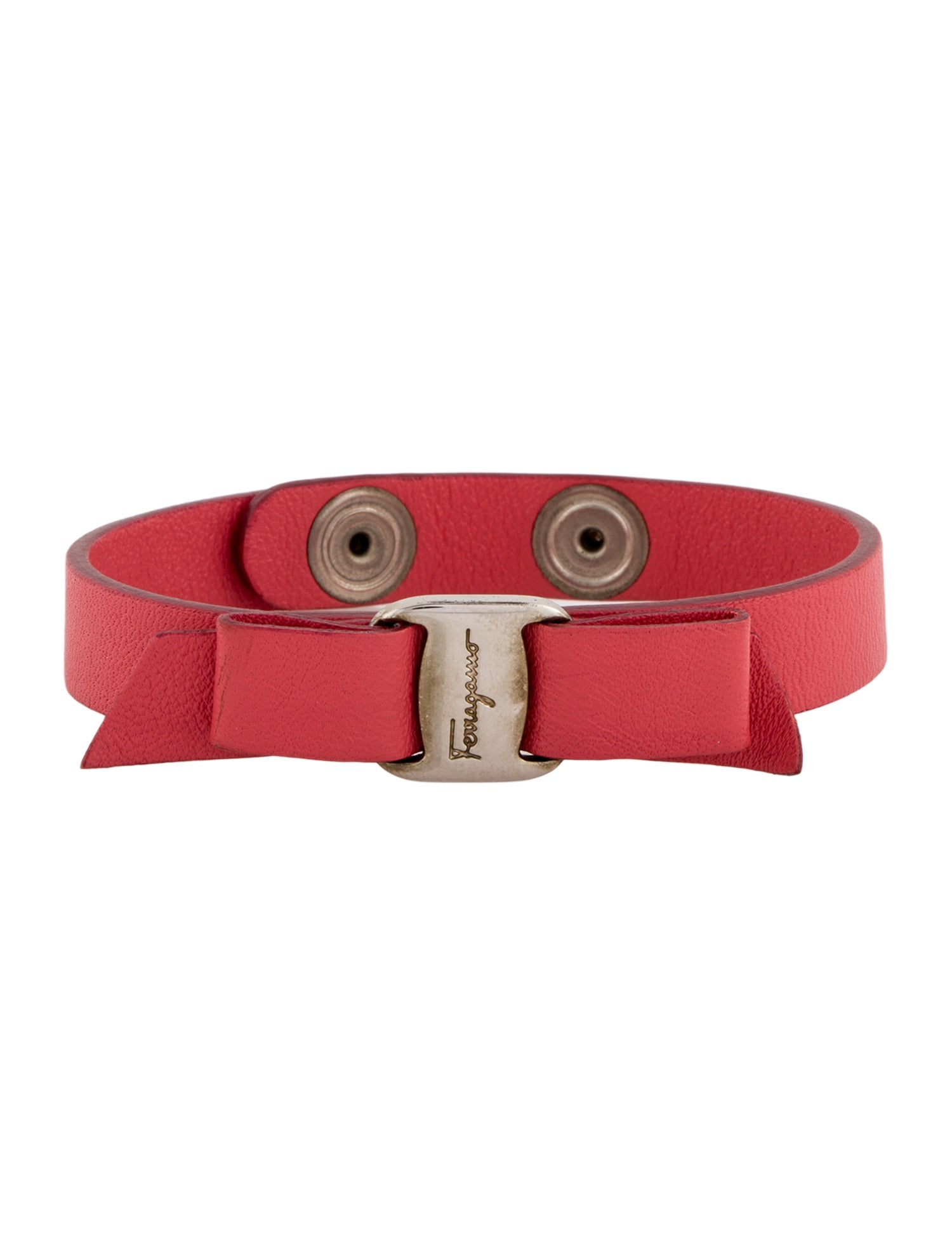 Ferragamo Leather Vara Bow Wrap Bracelet
