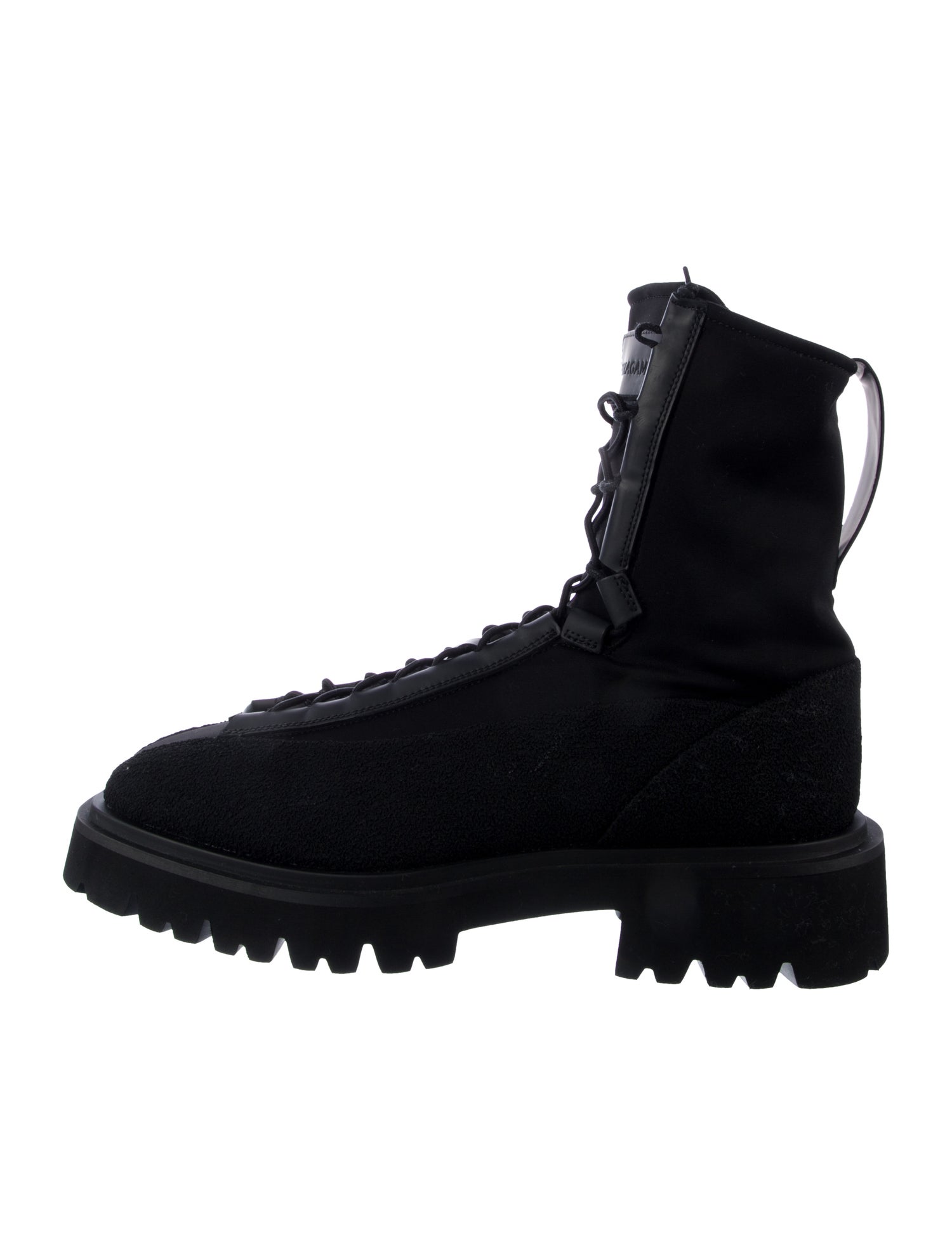 Ferragamo Neoprene Combat Boots