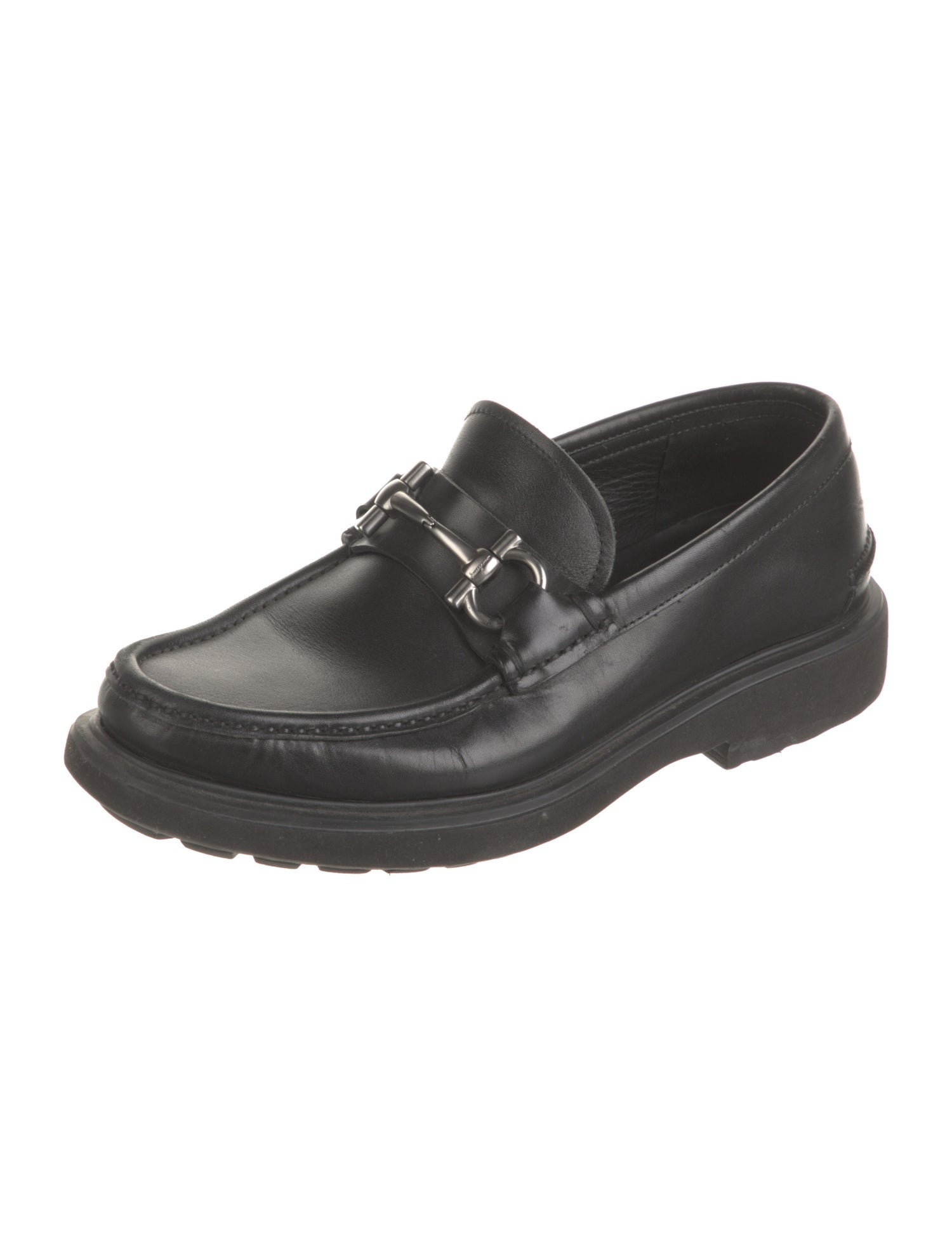 Ferragamo Horsebit Accent Leather Dress Loafers