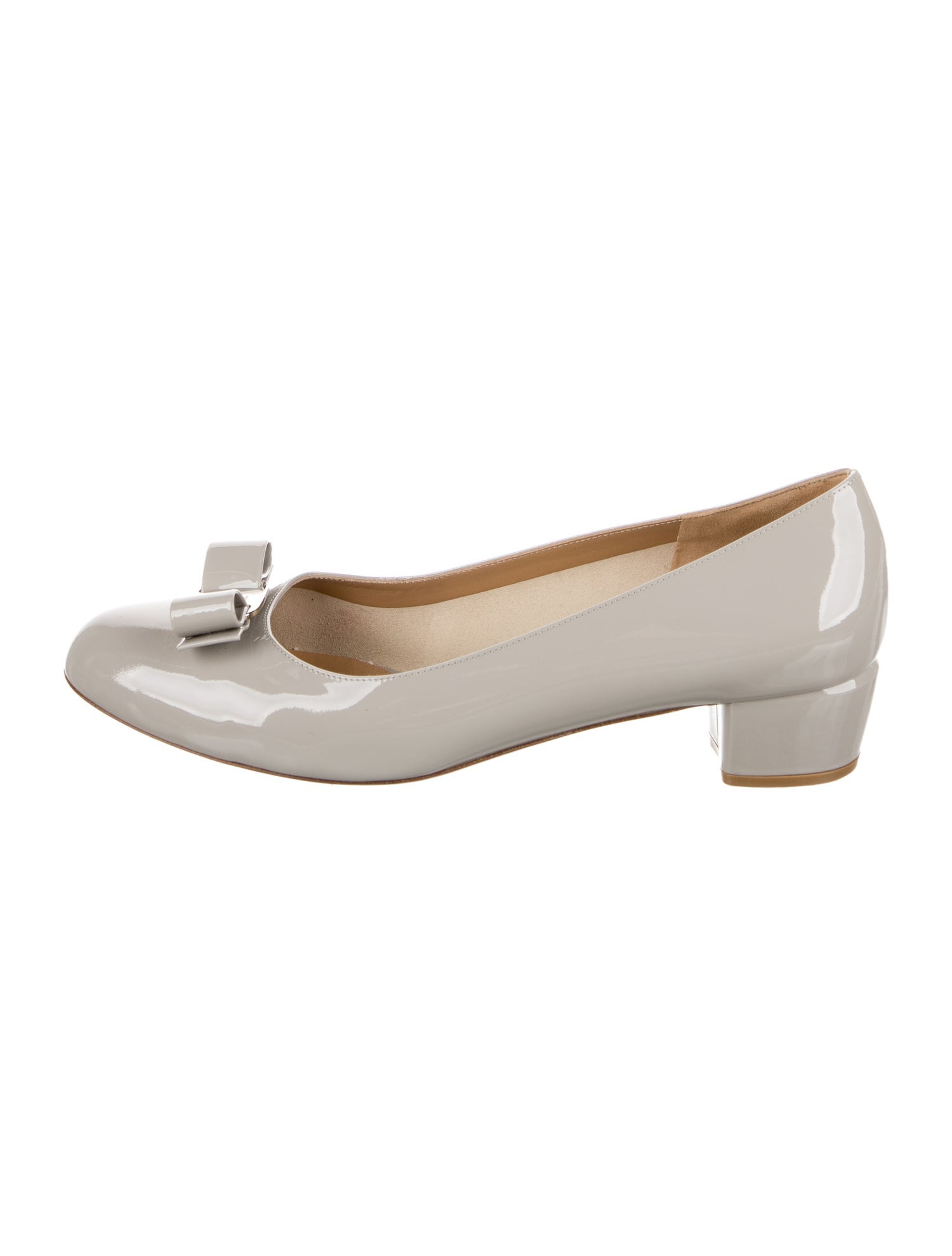 Ferragamo Vara Bow Accent Patent Leather Flats
