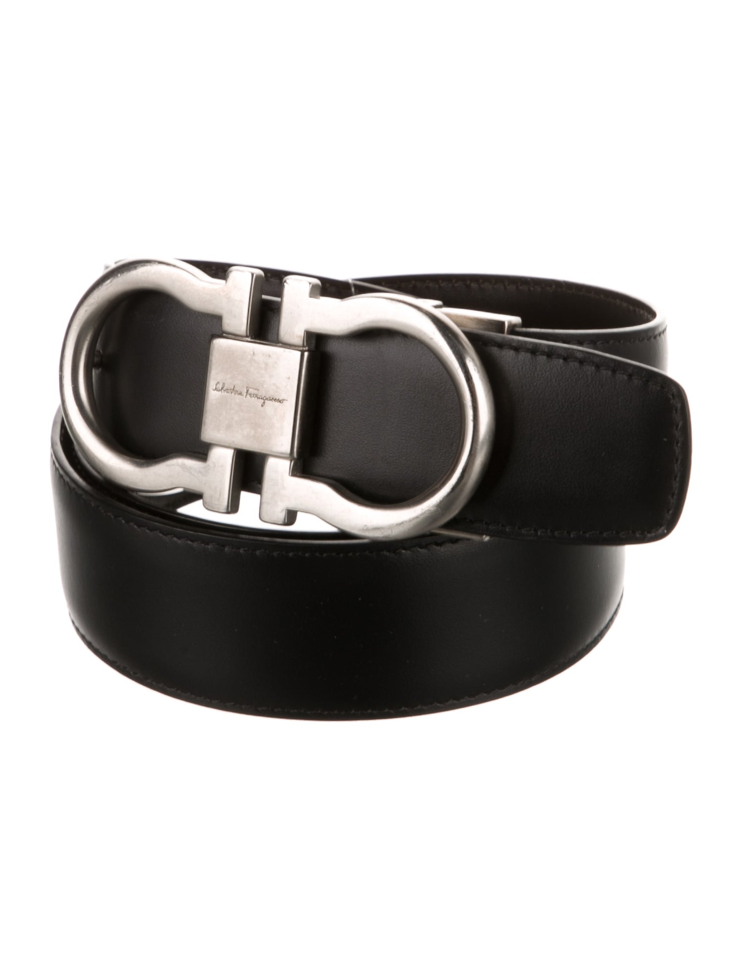 Ferragamo Gancini Logo Leather Belt