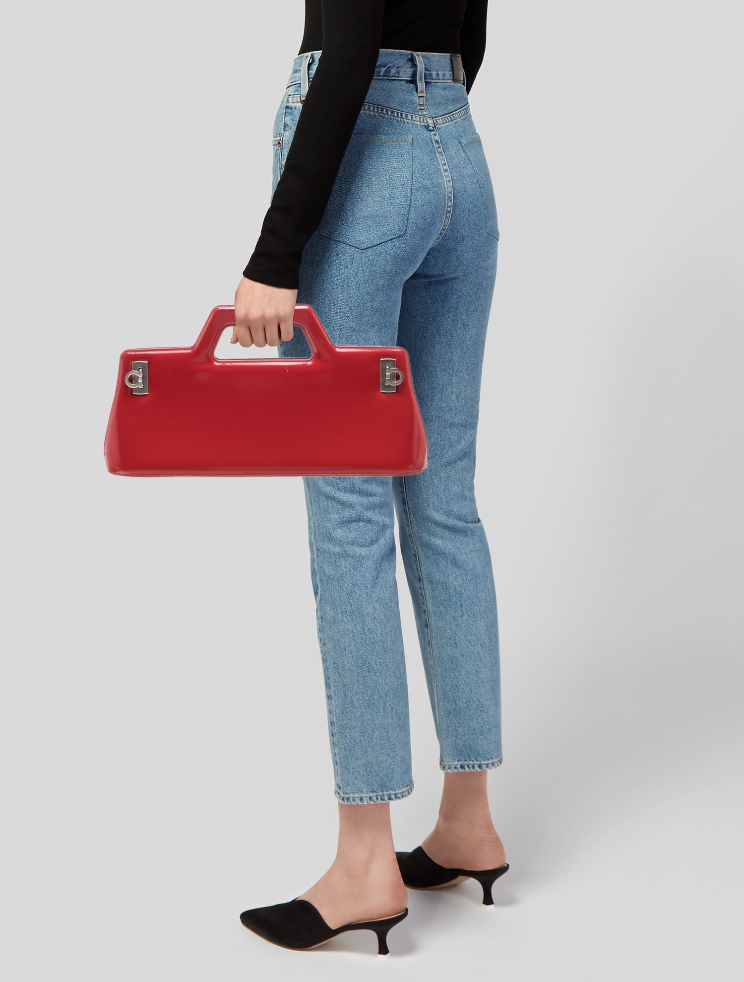 Ferragamo Patent Leather Top Handle Bag