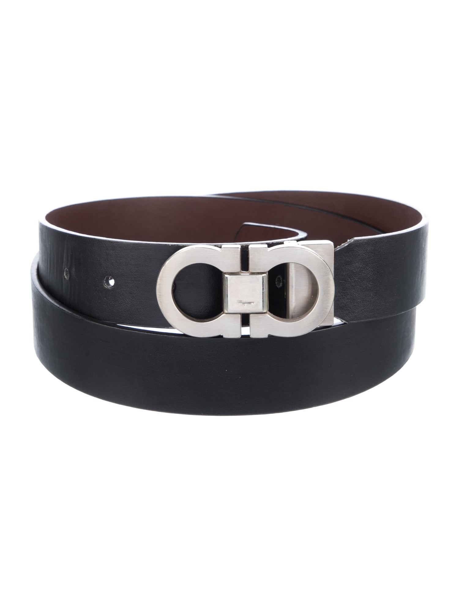 Ferragamo Gancini Logo Leather Waist Belt