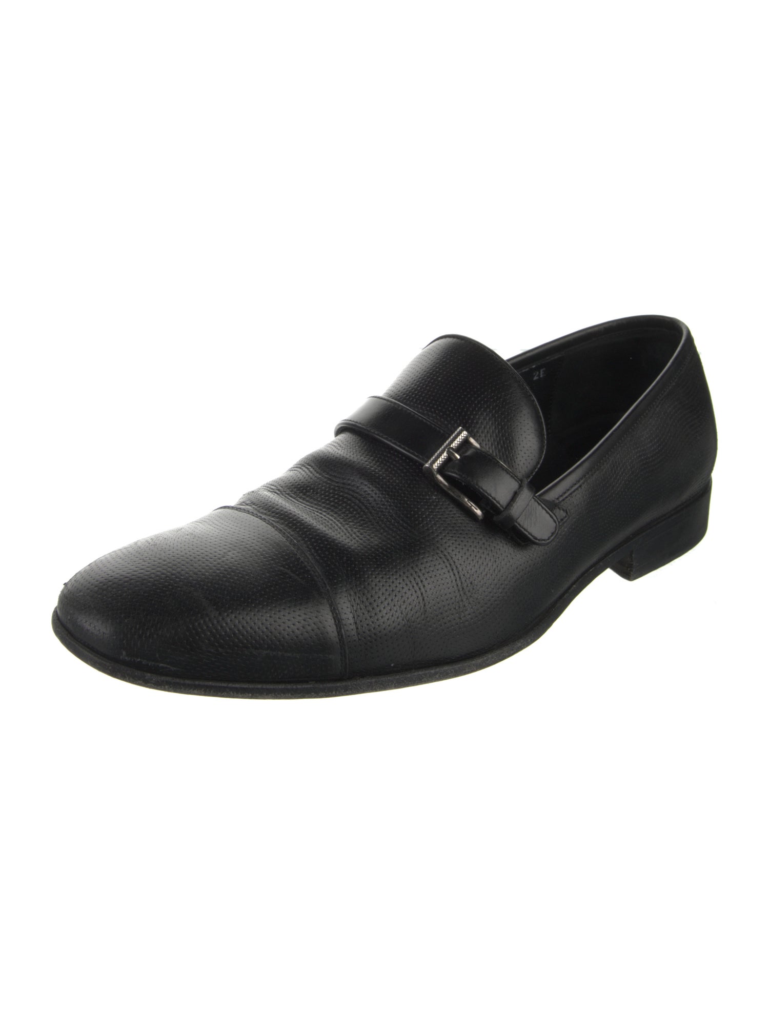 Ferragamo Horsebit Accent Leather Monk Straps