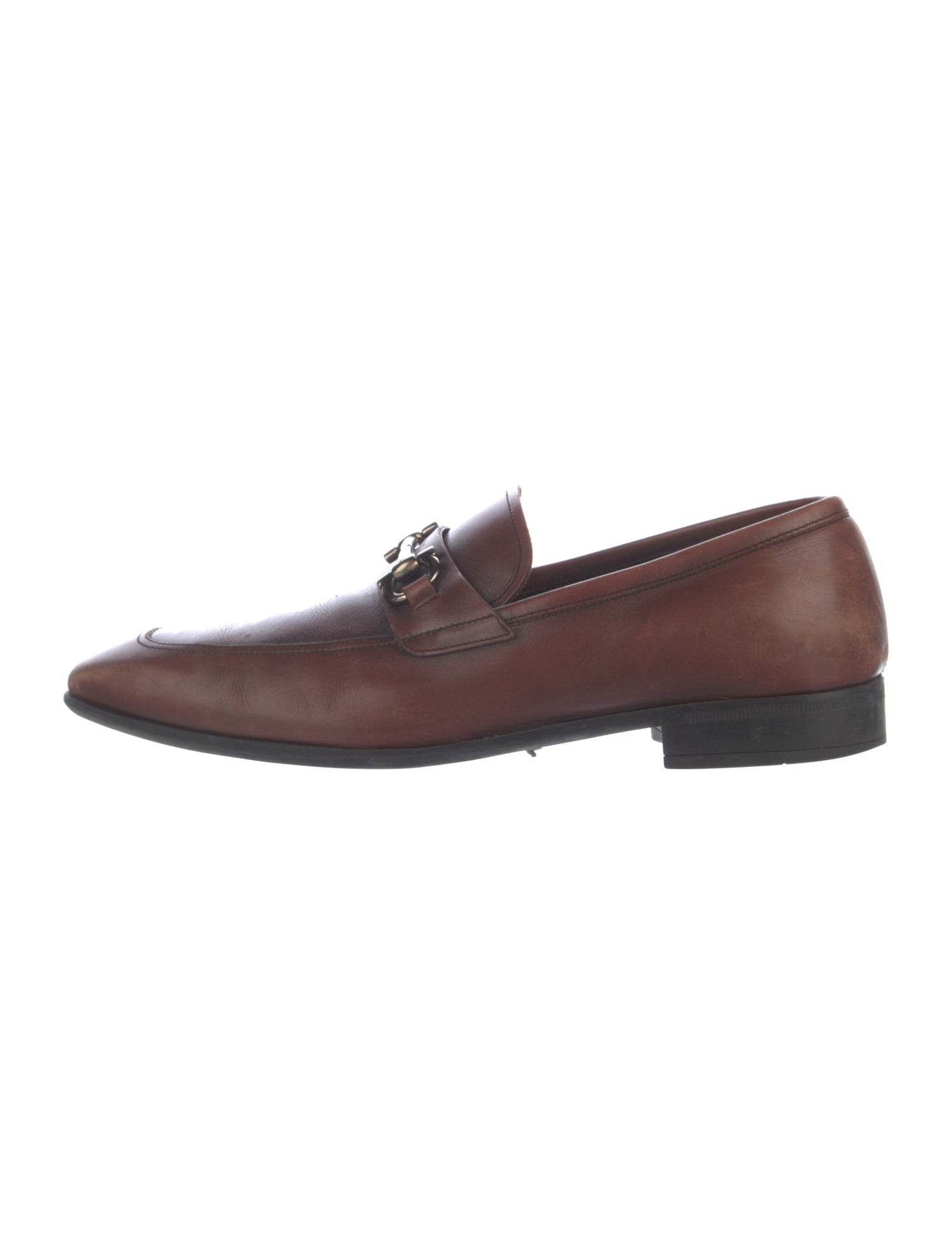 Ferragamo Gancini Logo Leather Dress Loafers