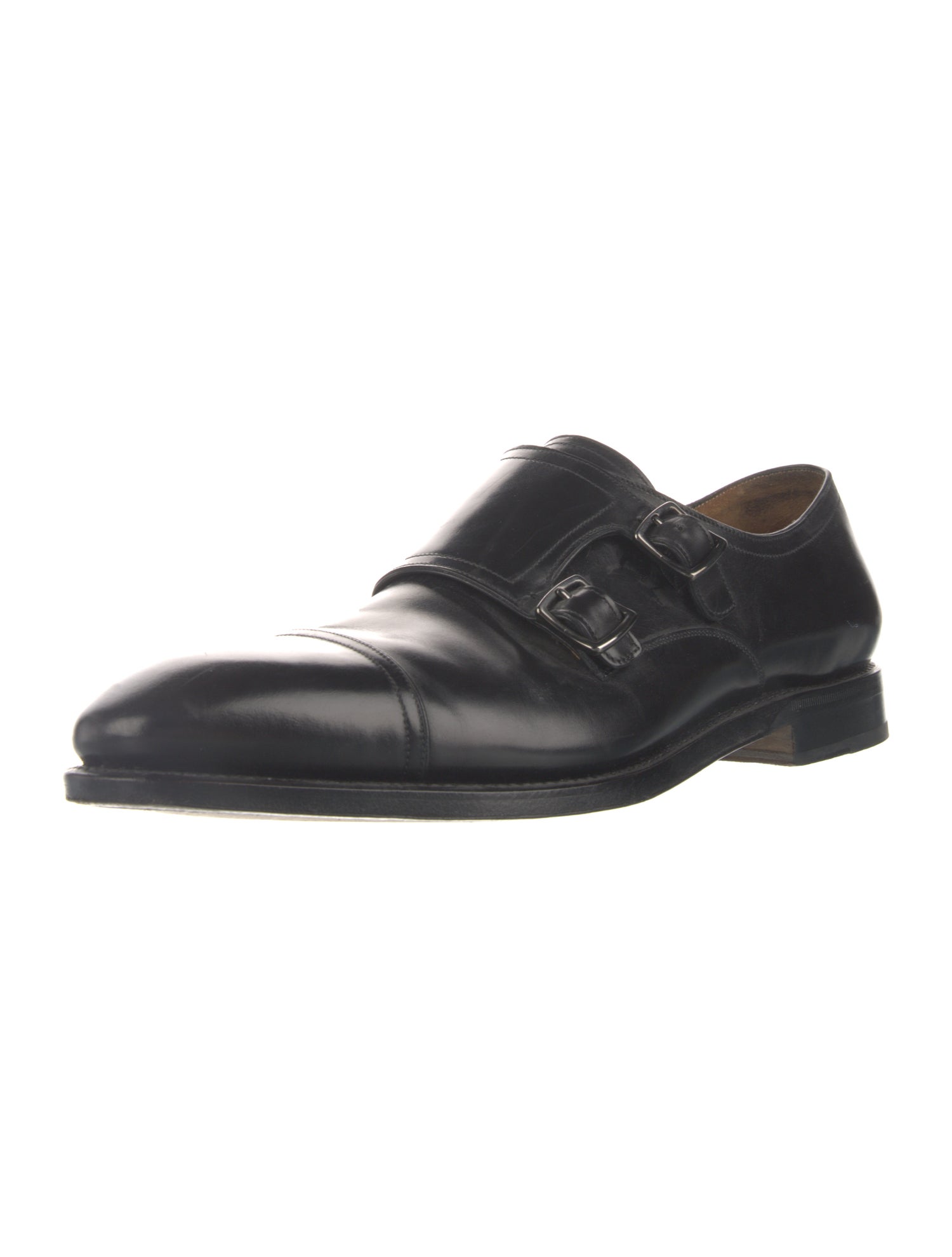 Ferragamo Leather Monk Straps