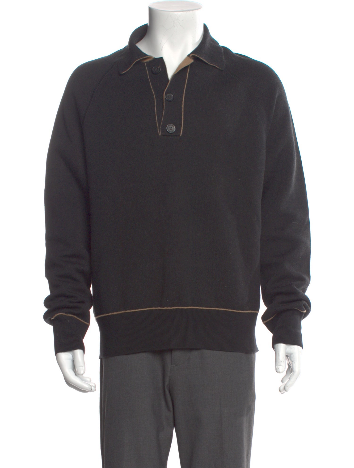 Ferragamo Mock Neck Long Sleeve Polo Sweater