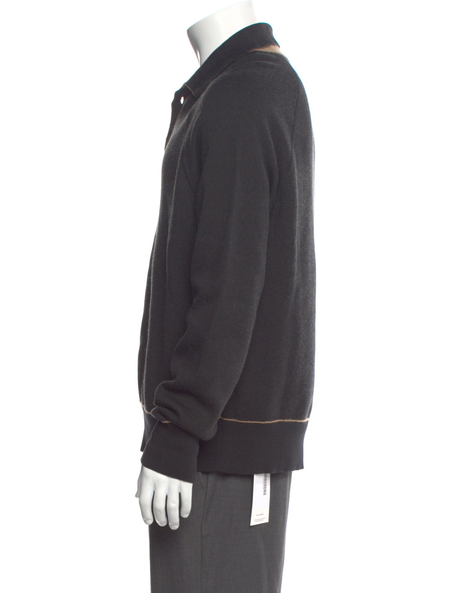 Ferragamo Mock Neck Long Sleeve Polo Sweater