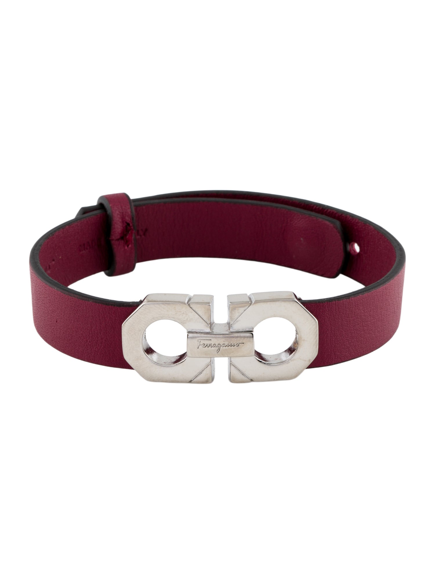 Ferragamo Gancini Leather Bracelet