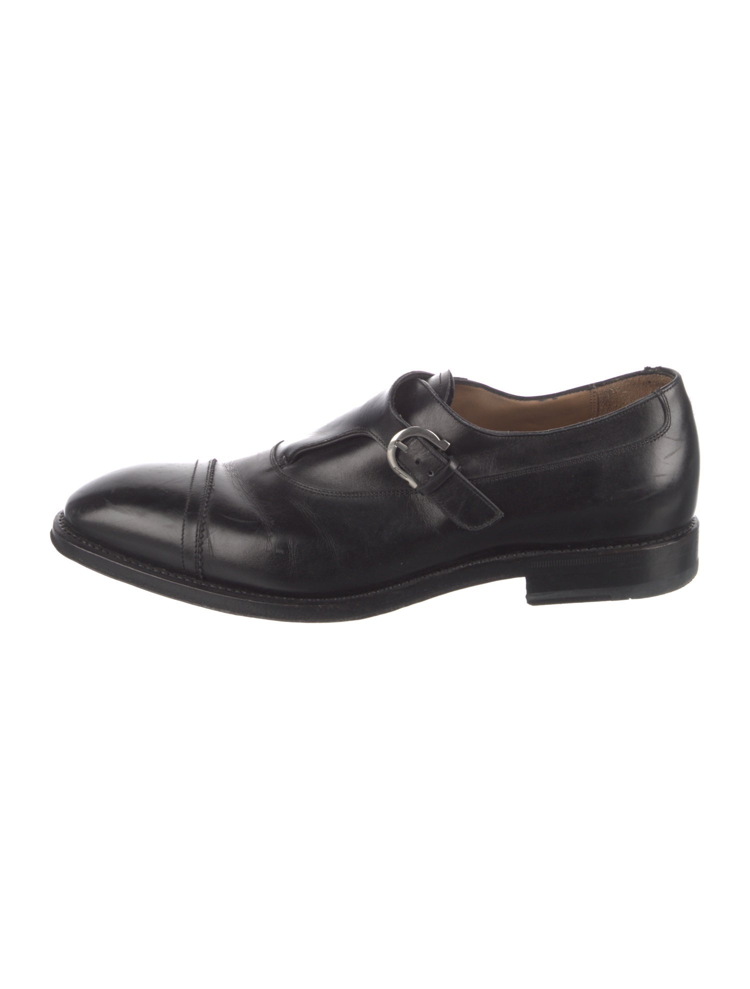 Ferragamo Leather Monk Straps