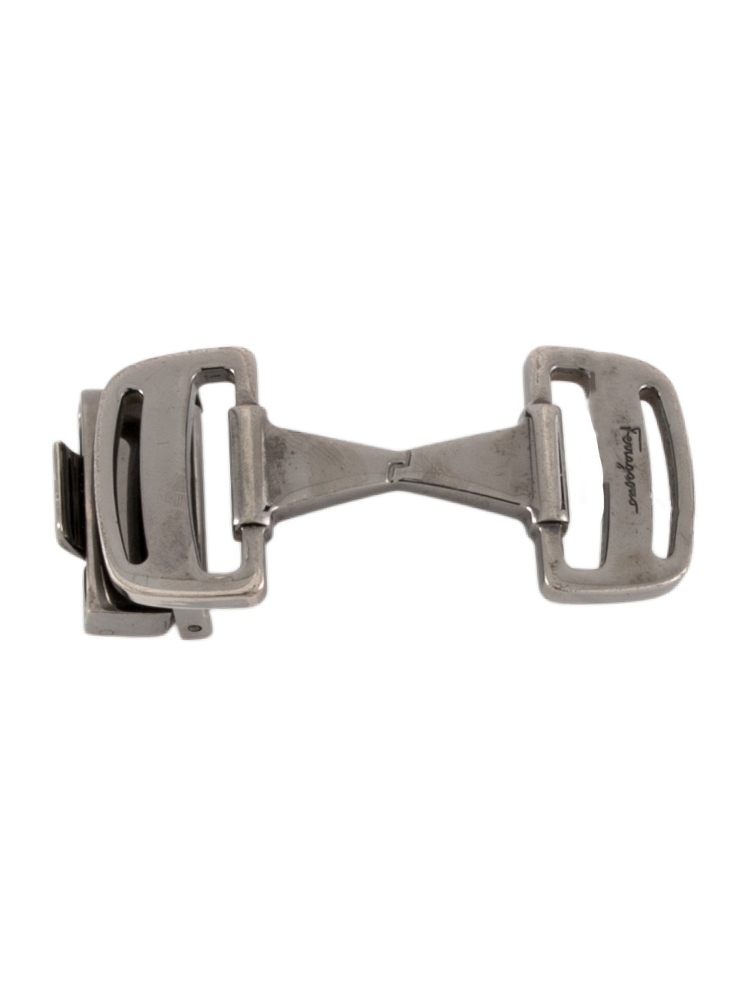 Ferragamo silver ferragamo buckle
