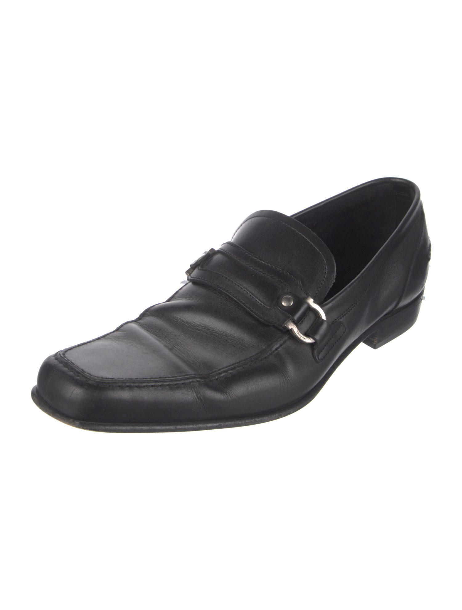 Ferragamo Leather Monk Straps