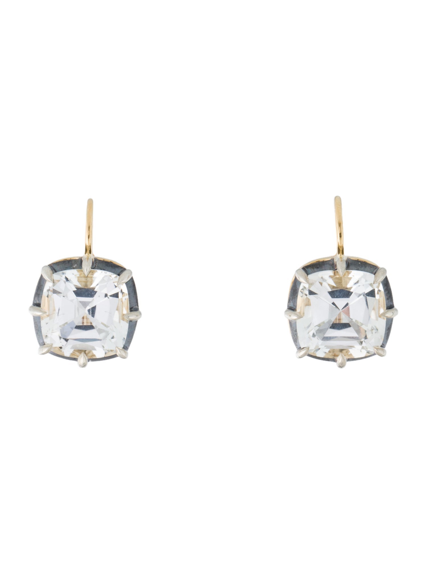 Fred Leighton Two-Tone 10.10ctw Topaz Drop Earrings