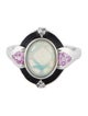 Fred Leighton Platinum 1.53ct Opal, Sapphire & Diamond Cocktail Ring