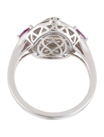 Fred Leighton Platinum 1.53ct Opal, Sapphire & Diamond Cocktail Ring