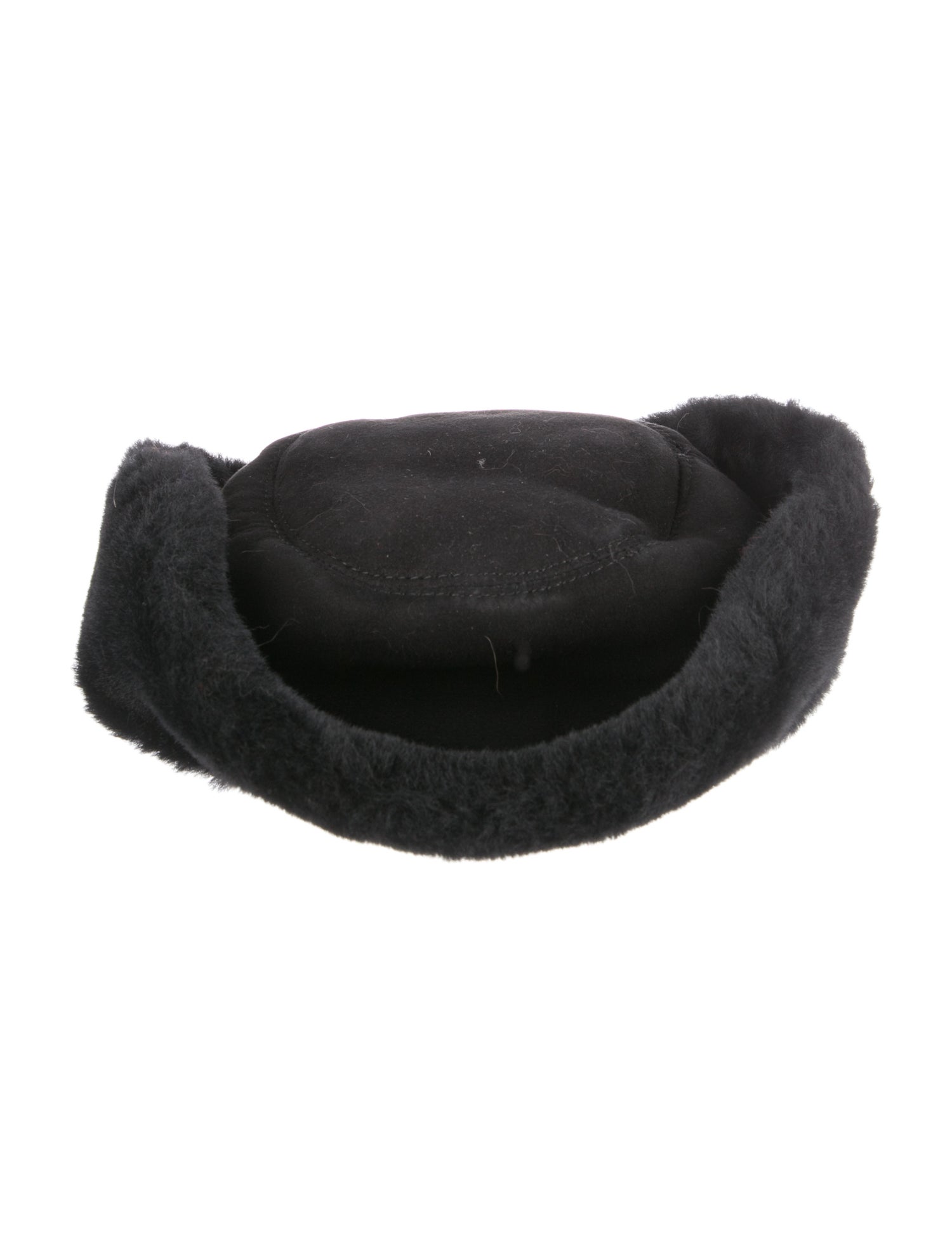 FRR Canada Black Suede Shearling Sheepskin Bucket Hat