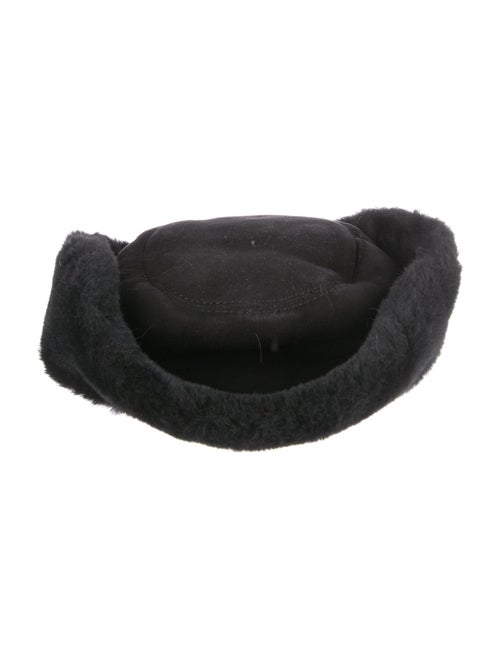 FRR Canada Black Suede Shearling Sheepskin Bucket Hat