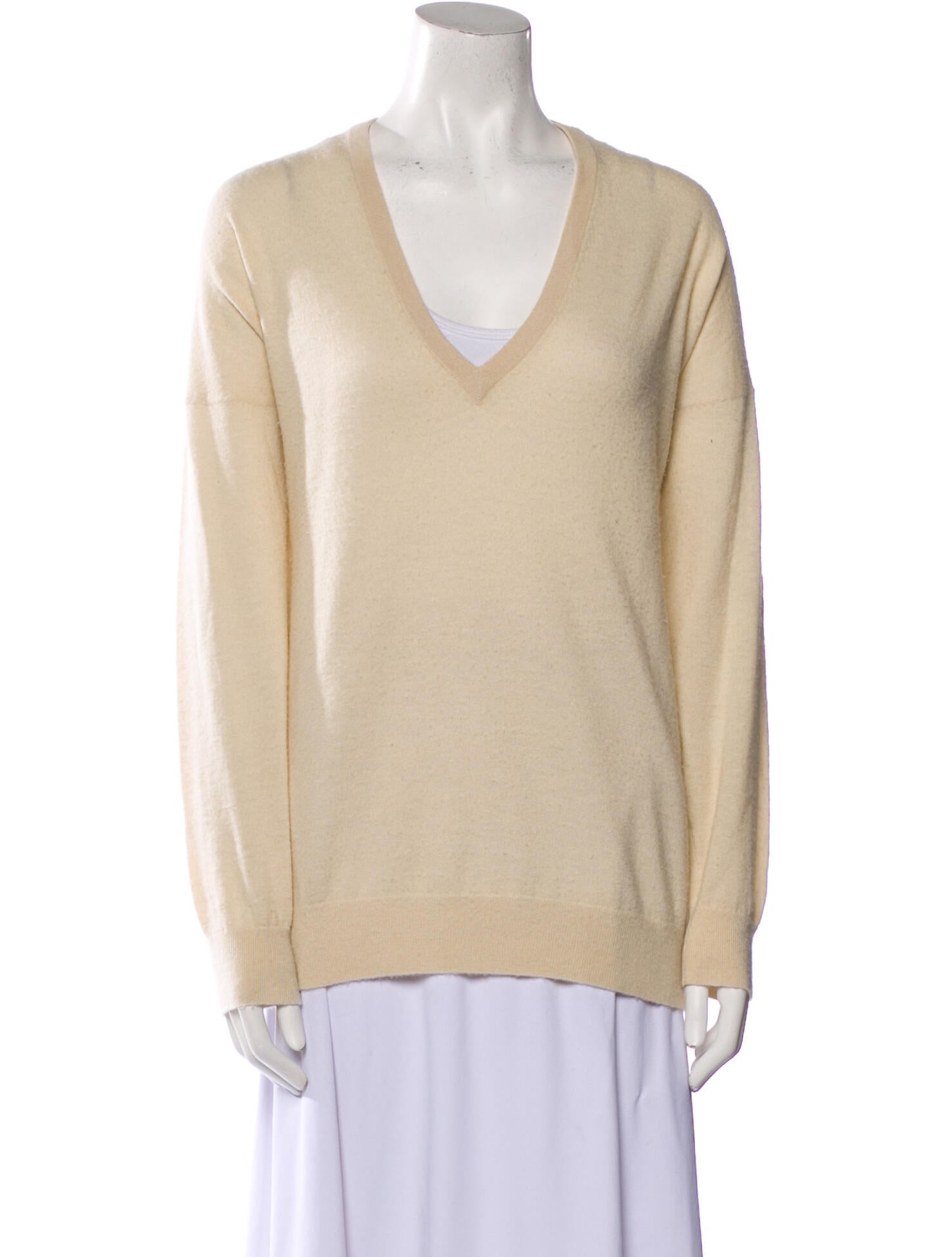 Frenckenberger Cashmere Plunge Neckline Sweater