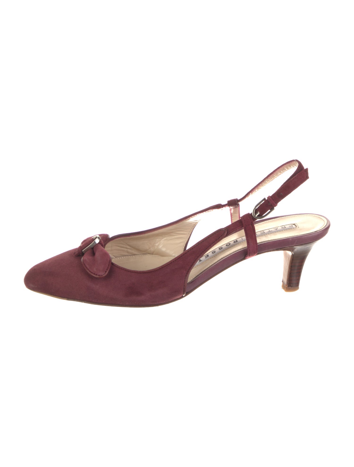 Fratelli Rossetti Suede Leather Trim Embellishment Slingback Pumps