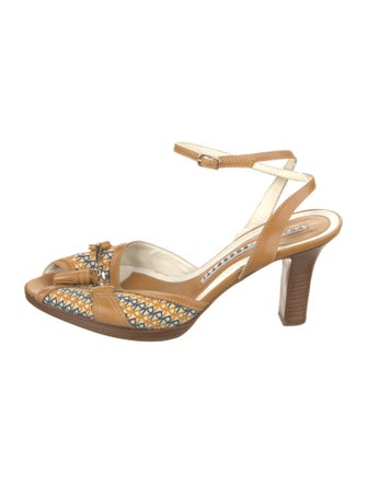 Fratelli Rossetti Canvas Printed Slingback Pumps