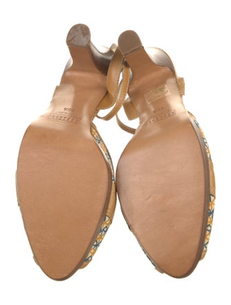 Fratelli Rossetti Canvas Printed Slingback Pumps