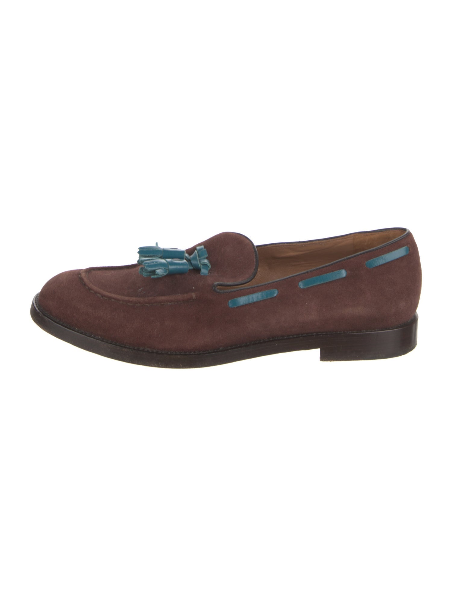 Fratelli Rossetti Suede Whipstitch Trim Loafers