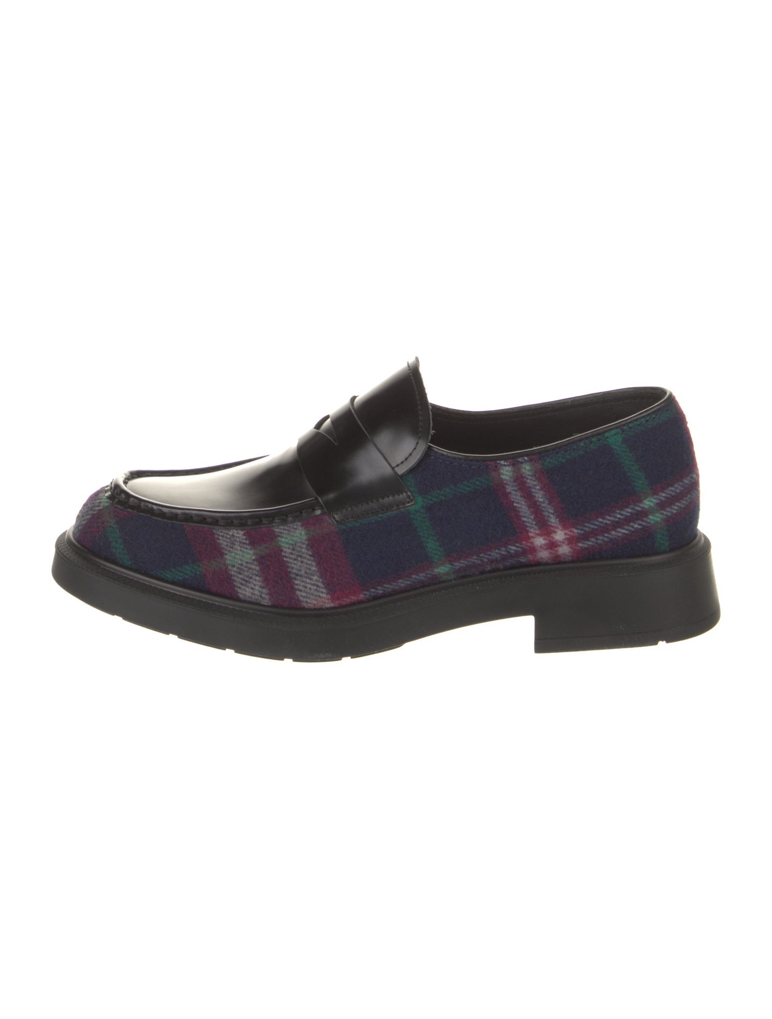 Fratelli Rossetti Leather Plaid Print Dress Loafers