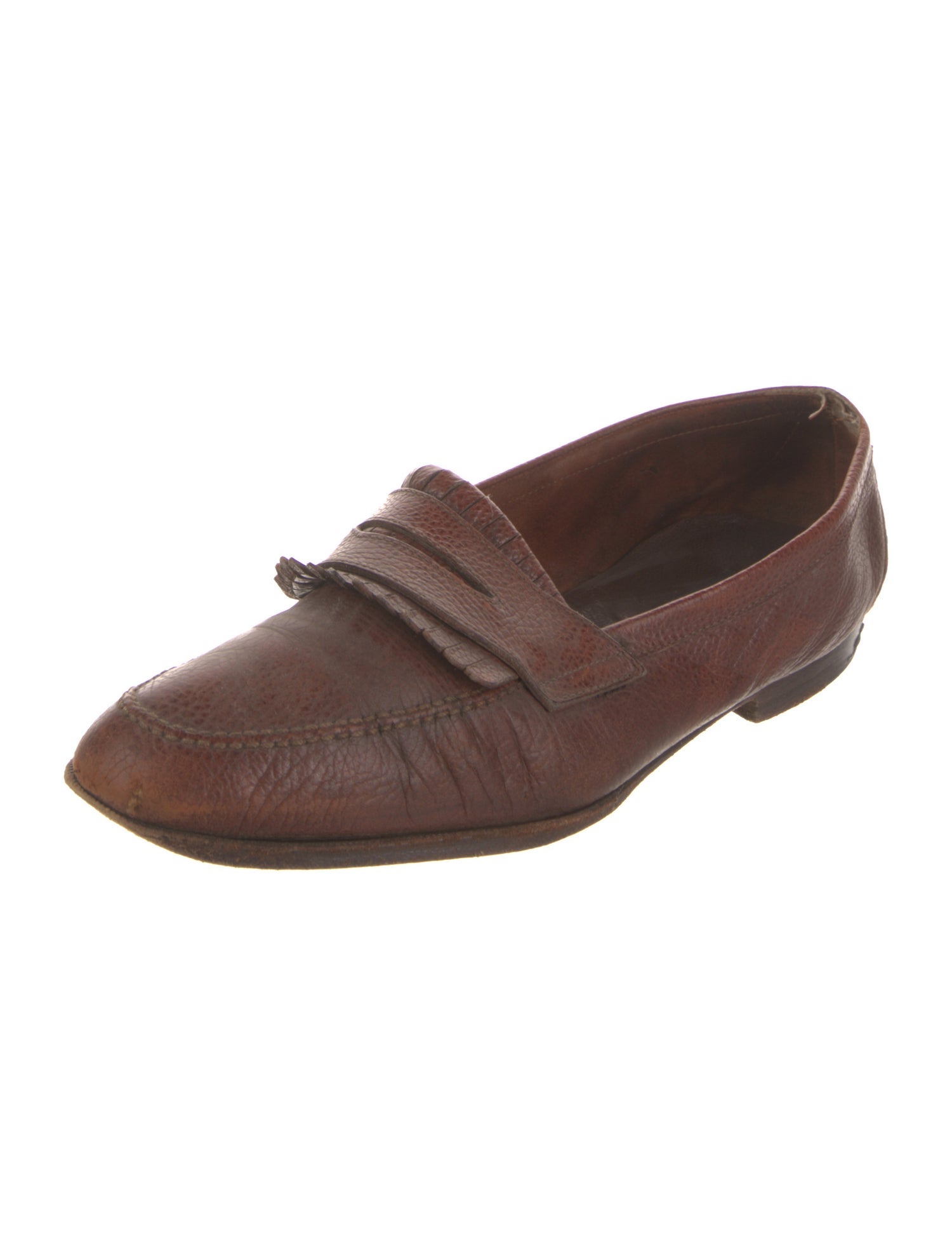 Fratelli Rossetti Leather Fringe Trim Accent Loafers