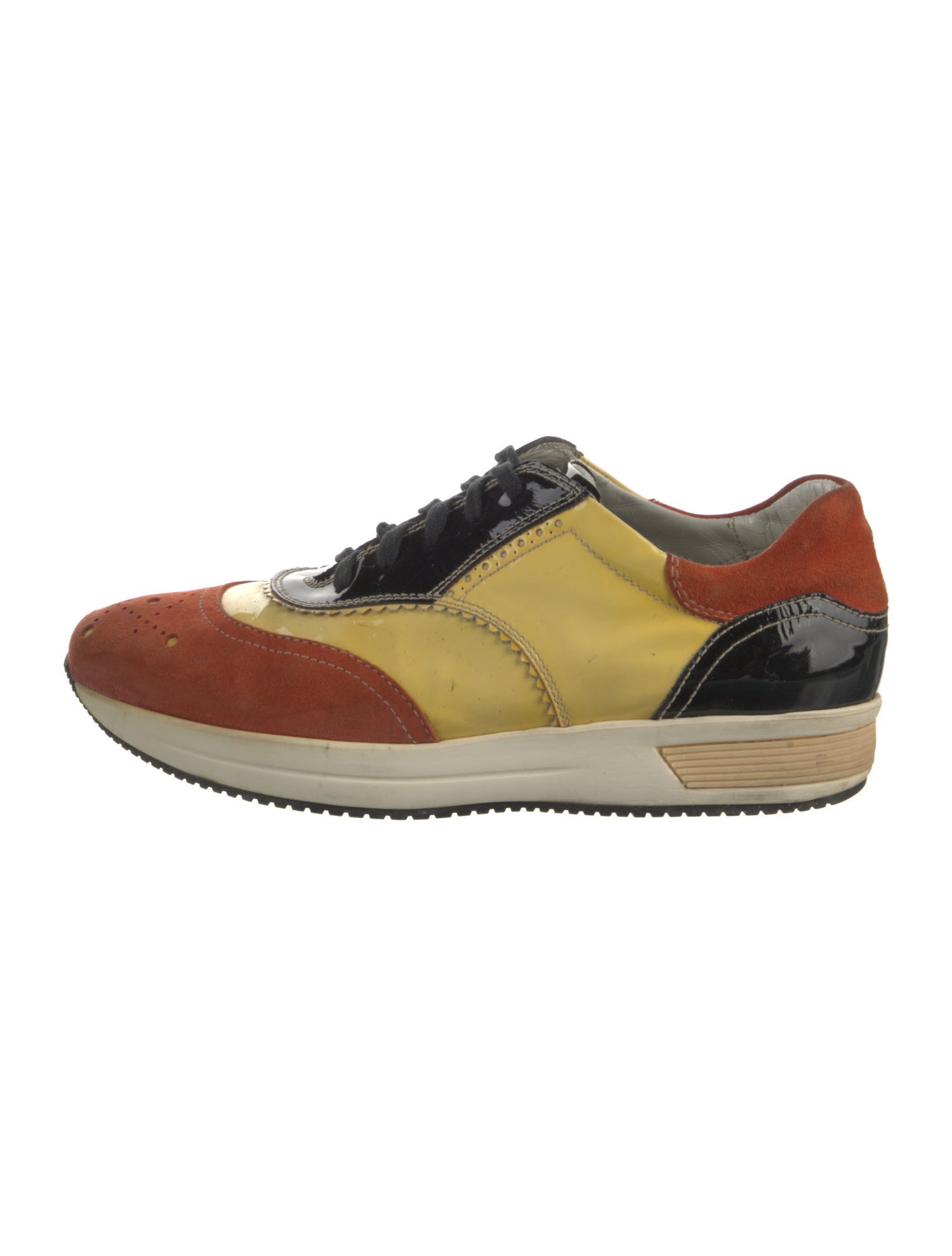 Fratelli Rossetti Leather Colorblock Pattern Sneakers