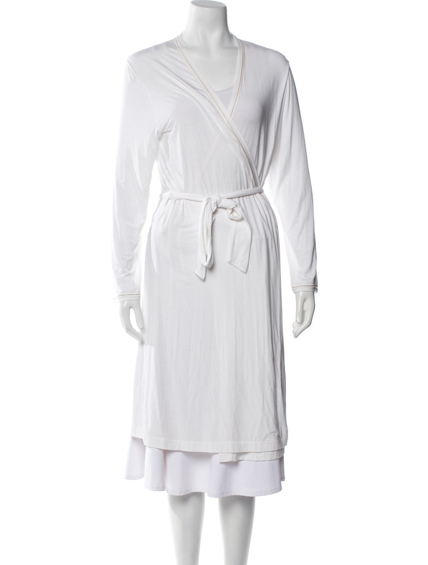 Frette Lace Trim Embellishment Robe