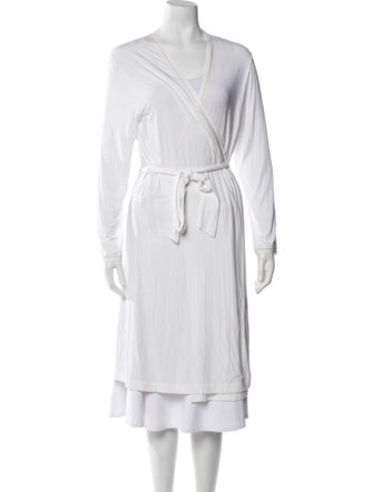 Frette Lace Trim Embellishment Robe