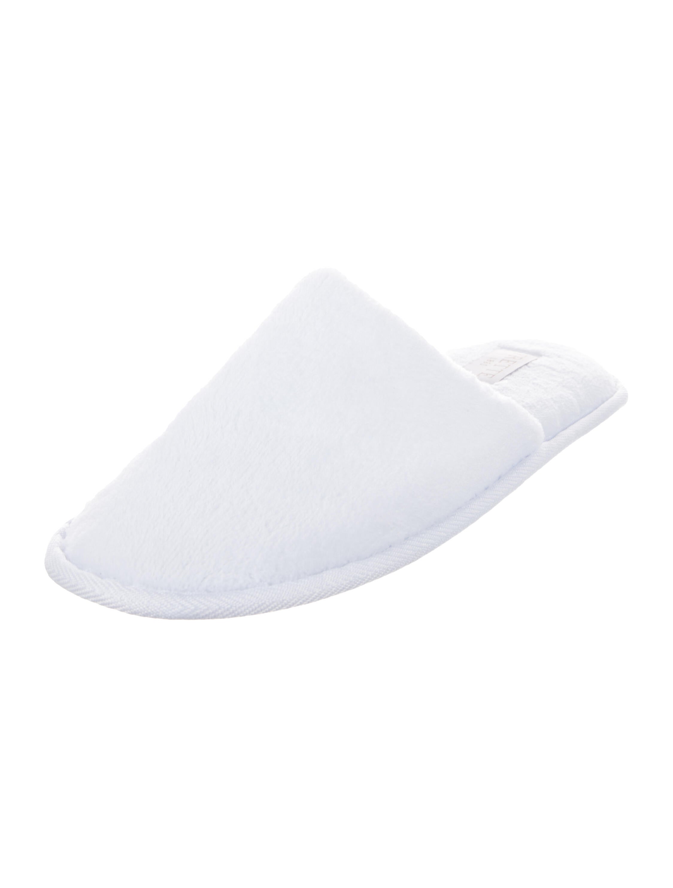Frette Terry Cloth Faux Fur Trim Mules