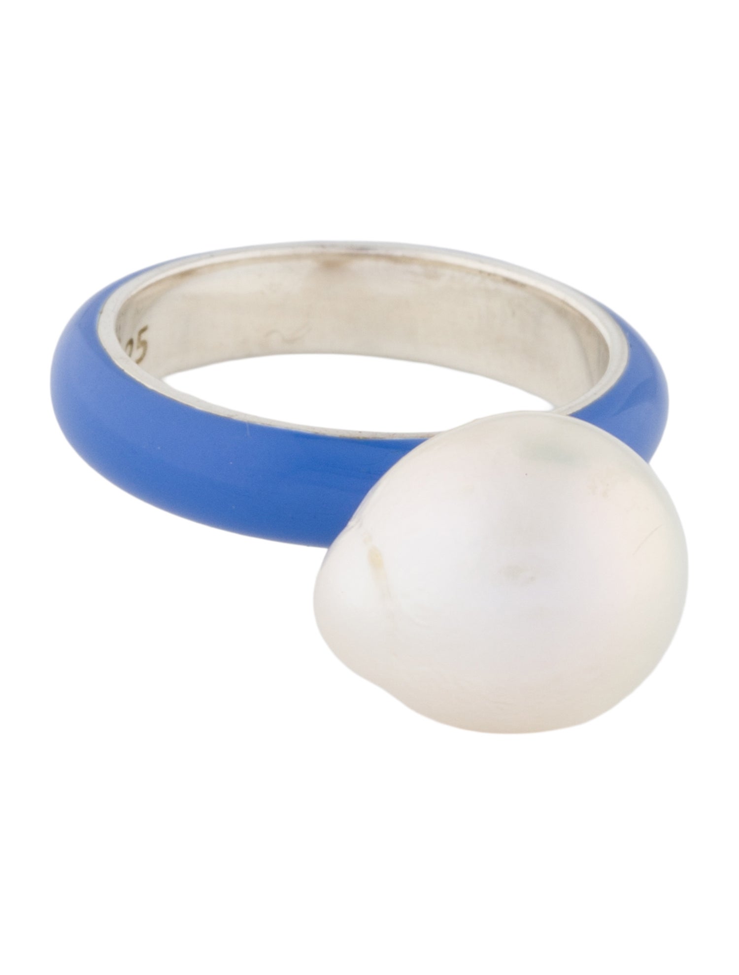 Fry Powers Pearl & Enamel Cocktail Ring
