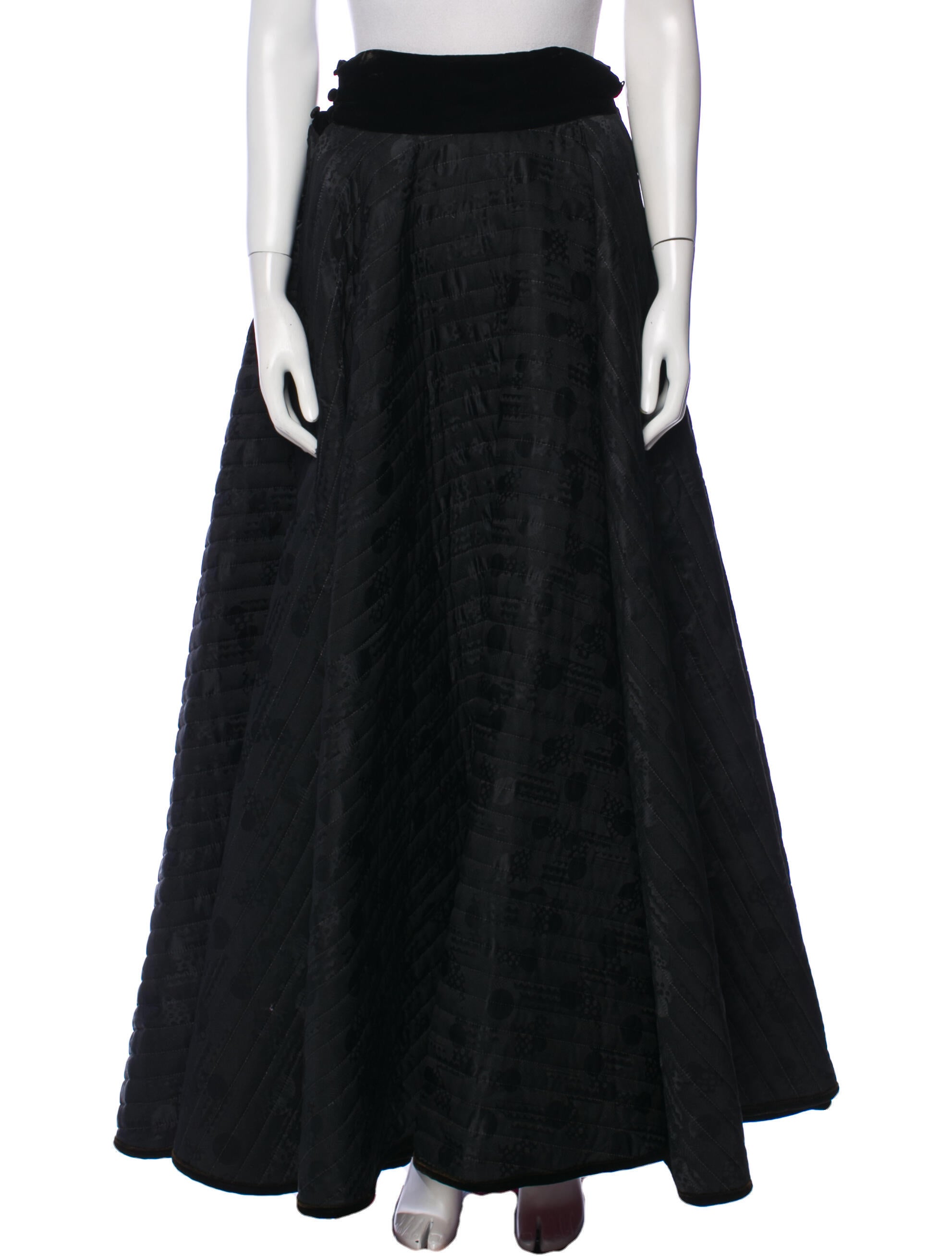 Fernando Sanchez Vintage Long Skirt Black Skirts, Clothing FRZ20117