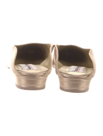 Fernando Sanchez Leather Embroidered Accent Mules