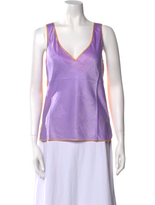 Fernando Sanchez Nylon V-Neck Top