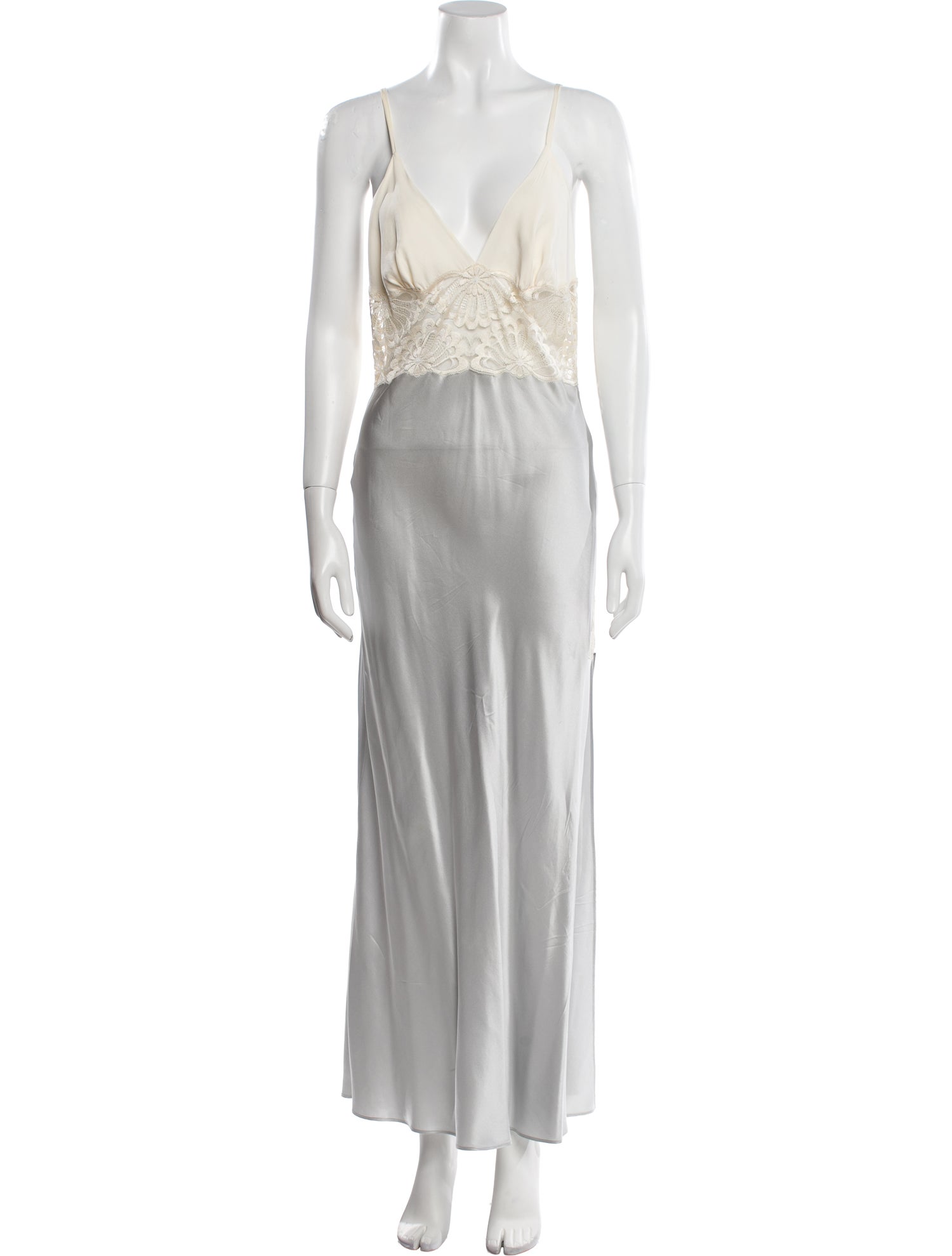 Fernando Sanchez Silk Lace Trim Embellishment Nightgown