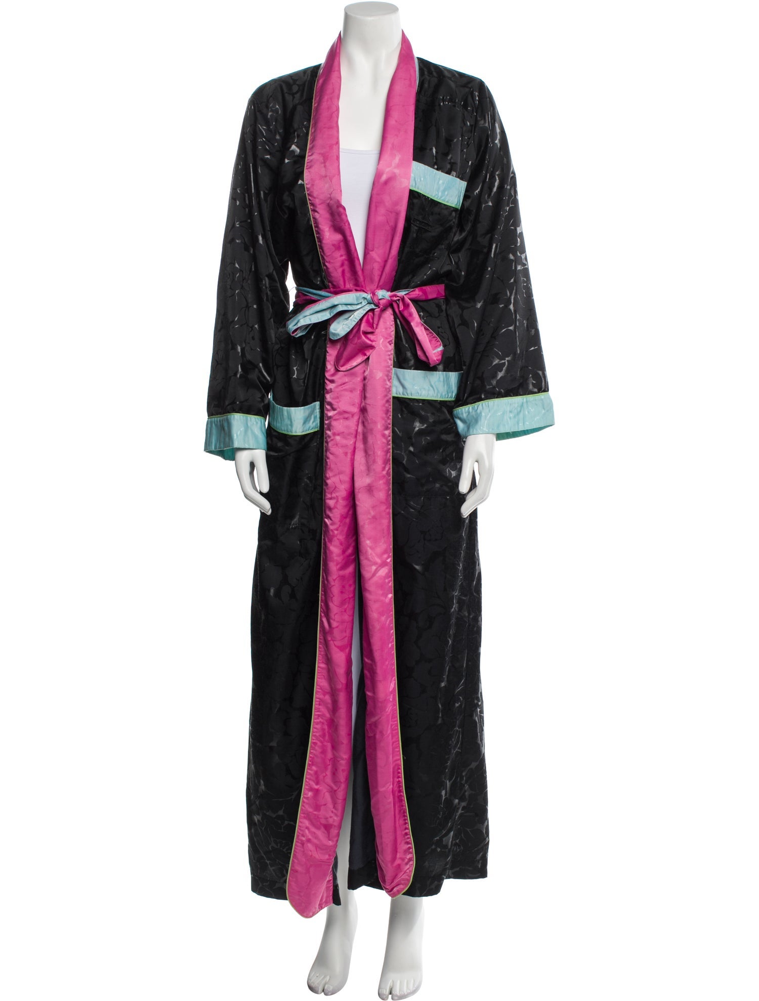 Fernando Sanchez Nylon Colorblock Pattern Robe