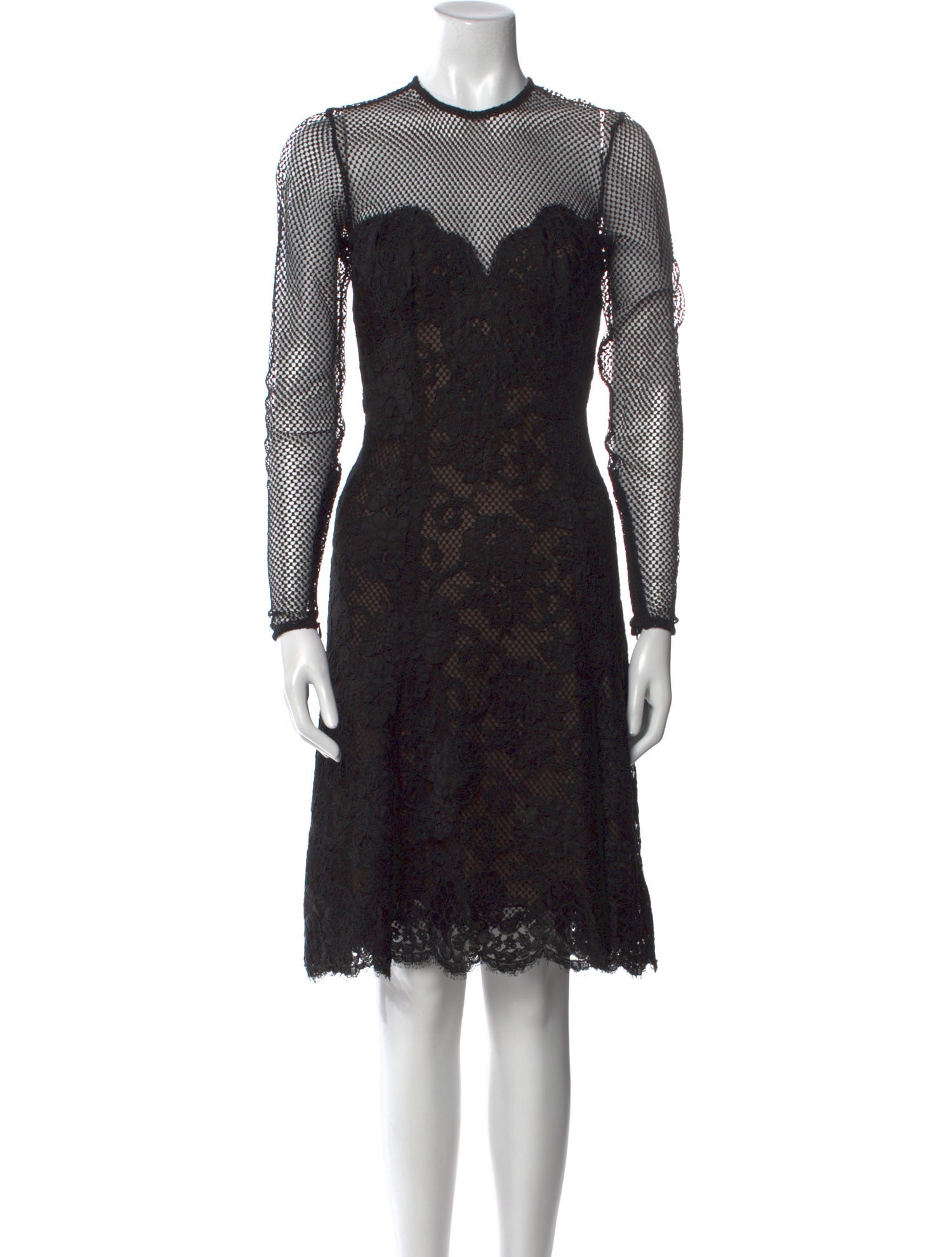 Fernando Sanchez Lace Pattern Knee-Length Dress