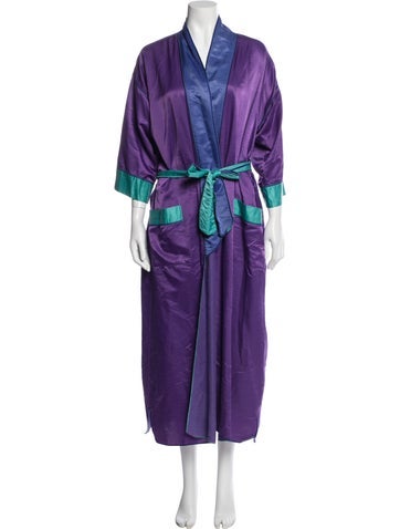 Pre-owned Fernando Sanchez Nylon Patterned Robe In Purple