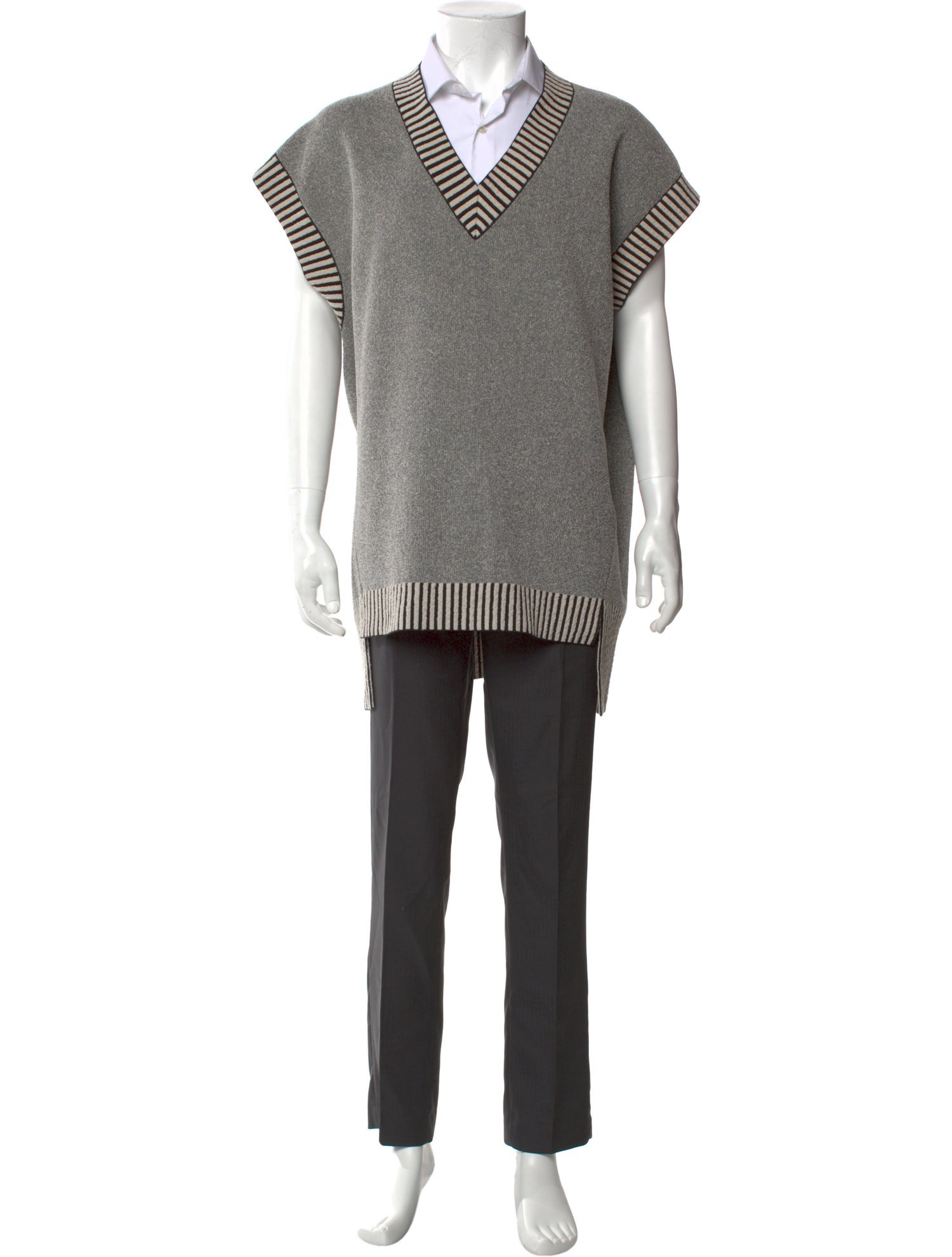 rito structure V-Neck Short Sleeve Sweater Vest