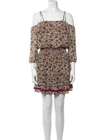 Fleurette Dresses Floral Print Mini Dress US 4 | S