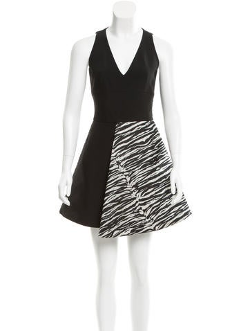 Fausto Puglisi A-Line Zebra Print-Accented Dress