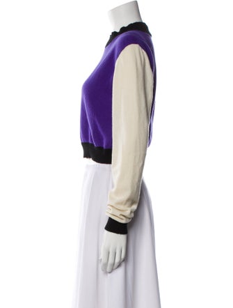 Fausto Puglisi Cashmere Colorblock Pattern Sweater