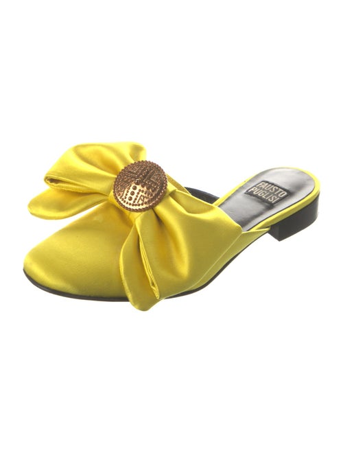 Fausto Puglisi Satin Bow Accents Mules